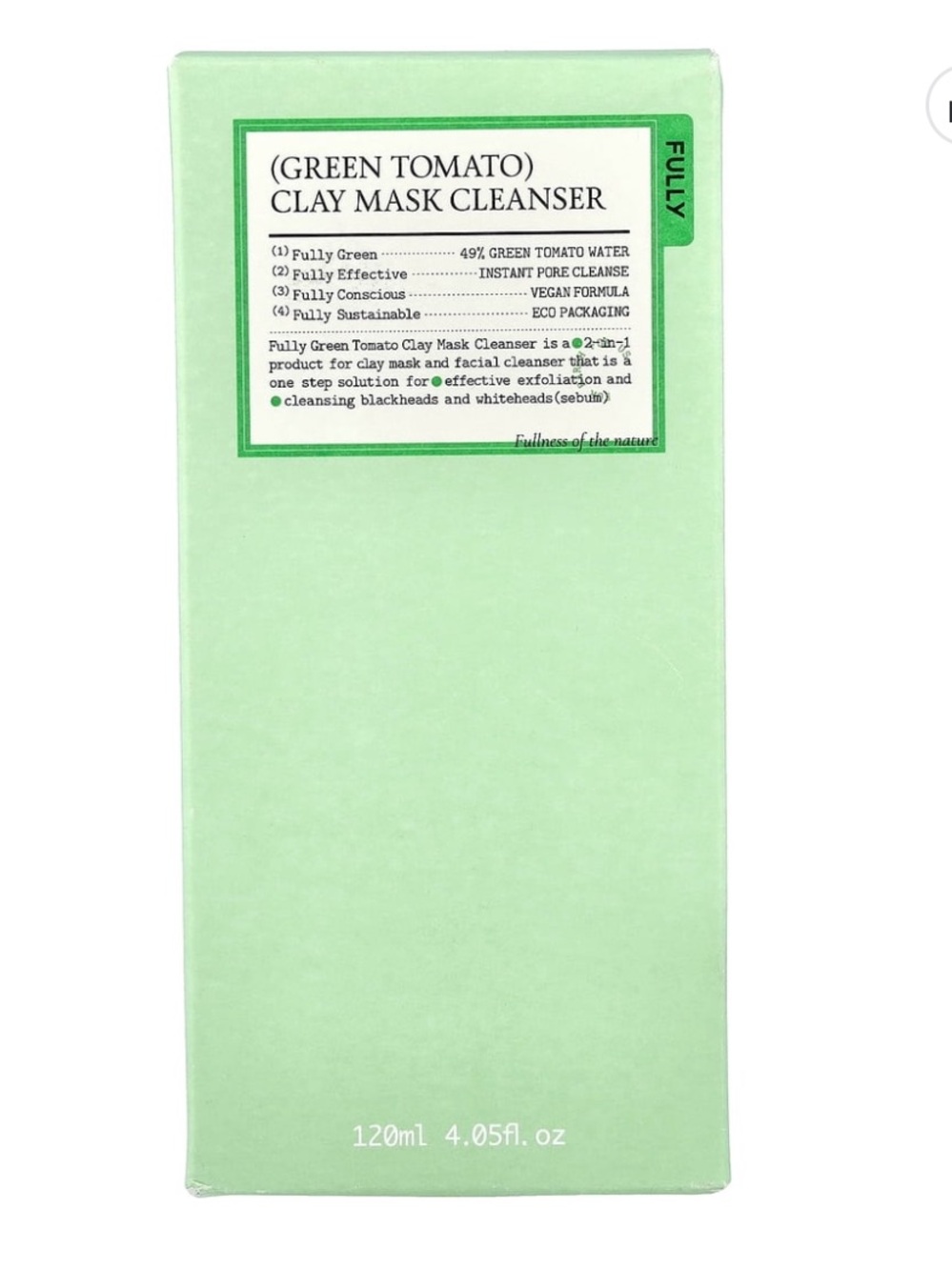 Fully Green Tomato Clay Mask Cleanser, 4.05 fl oz (120 ml)